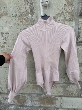 Zara open back high neck sweater bodysuit